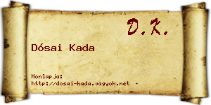 Dósai Kada névjegykártya